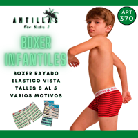 ANTILLAS BOXER INFANTIL RAYADO CON ELASTICO VISTA